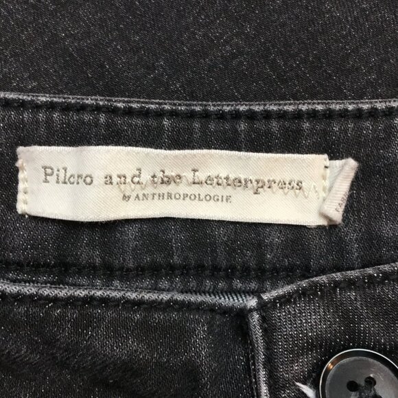 Pilcro & The Letterpress Wide-Leg Jeans Womens 29 Faded Black Denim Cotton Blend - Picture 9 of 11